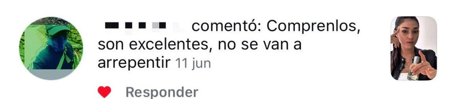 Comentario en Instagram: "Comprenlos, son excelentes, no se van a arrepentir"